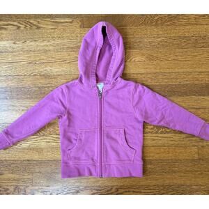 Hanna Andersson Girls' Pink Zip Hooded Sweatshirt Size 4